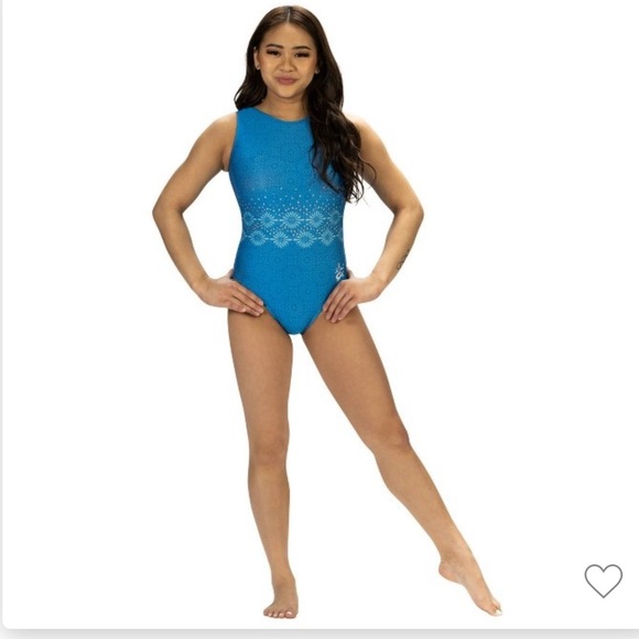 GK x Suni Lee Timeless Turquoise CXS leotard NEW - Picture 1 of 9